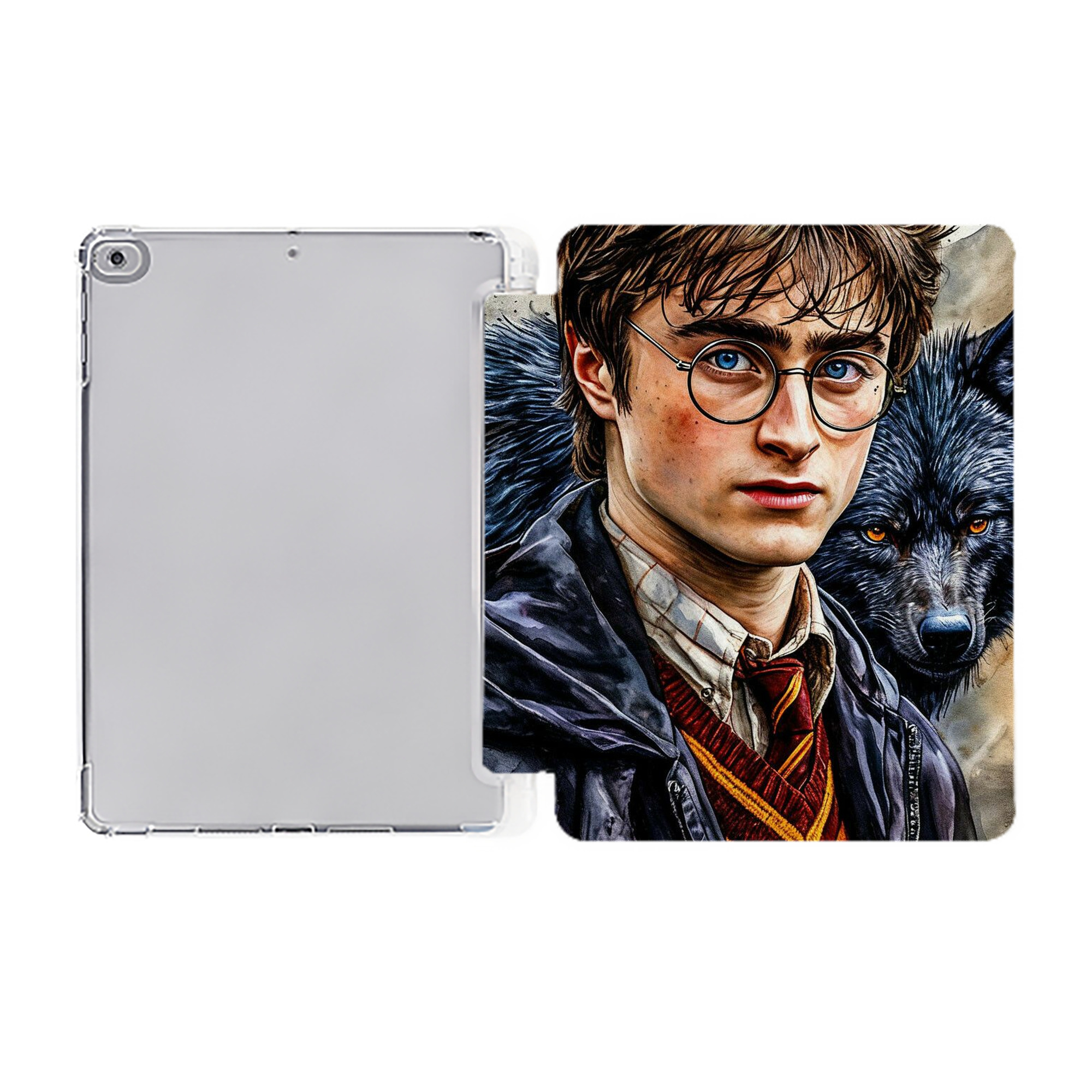 （画像用） Harry Potter ハリー・ポッターシリーズ IPad ケース ペン収納付き 三つ折りスタンド PUレザー×シリコン 対応機種9.5/10.5/10.9インチ